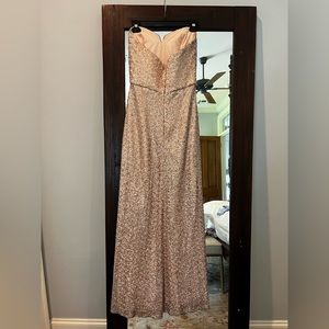 Amsale sequin formal dress with removable tie belt. Size 4